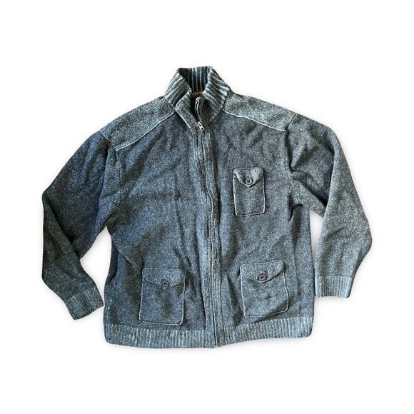 BLUE PRONTO UOMO 100% Wool Blue Sweater Mens 3XLT full zip Sweater Cardigan - Picture 1 of 5